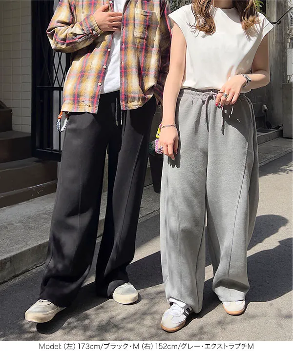 ダイバー素材ワイドカーブパンツ [M4050]