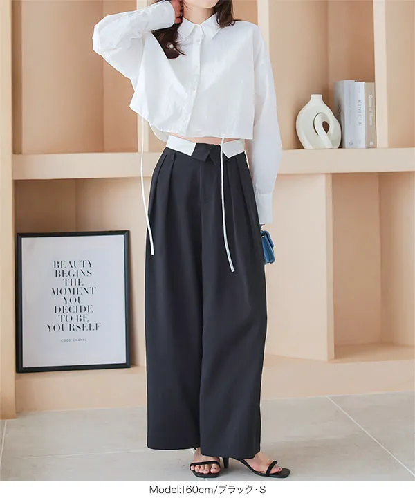2wayウエストデザインワイドパンツ [M4055]
