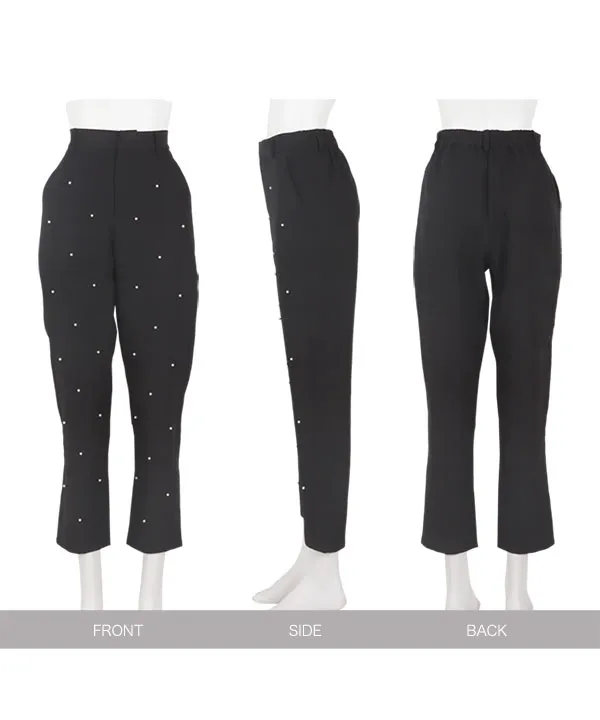 パール付きテーパードパンツ [M4063] | SALE!! - レディース