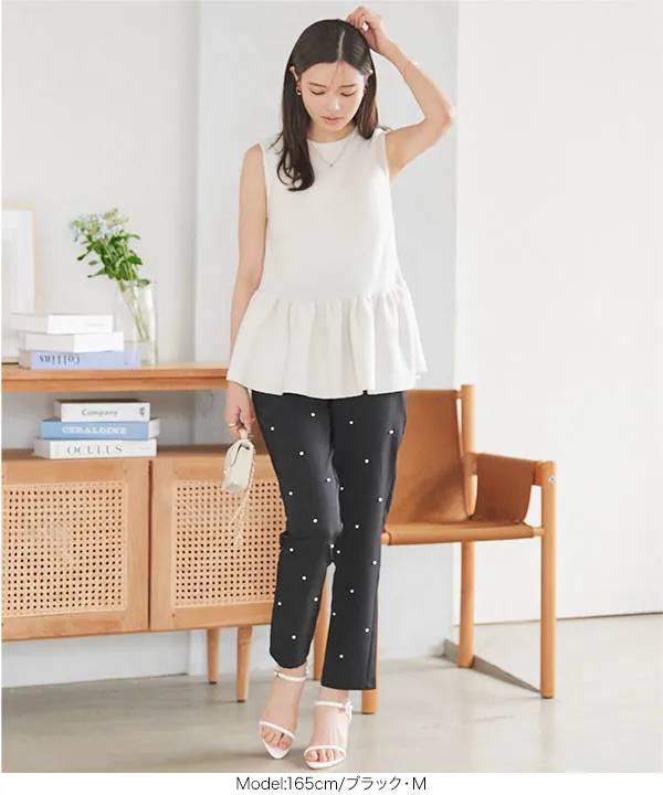 パール付きテーパードパンツ [M4063] | SALE!! - レディース