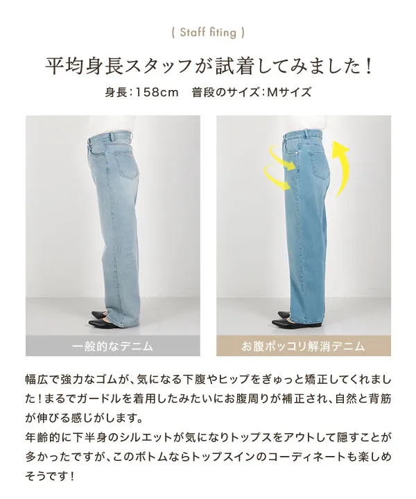 お腹ポッコリ解消カーブデニム [M4066] - レディースファッション通販
