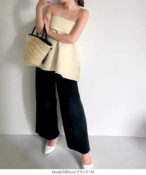 アンチピリング ニットワイドパンツ [M4080] - レディース