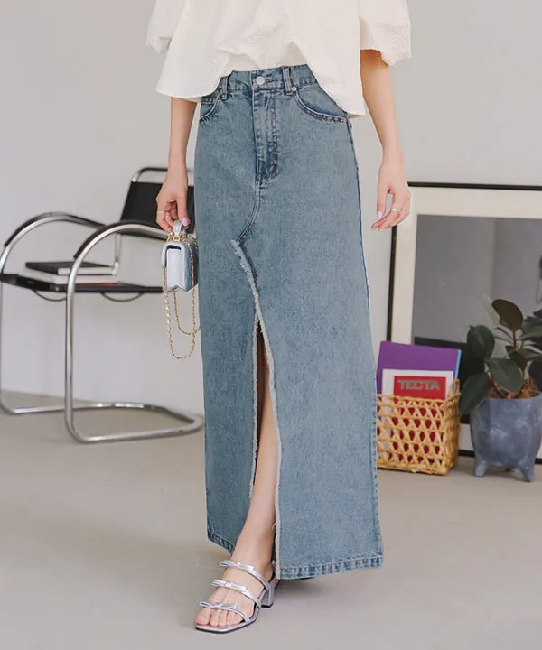 スリットデニムスカート [M4093] - レディースファッション通販 神戸