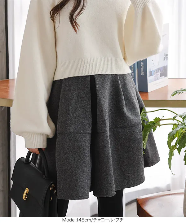Petitle / プチレ ] フェイクウールキュロット [M4095] - レディース