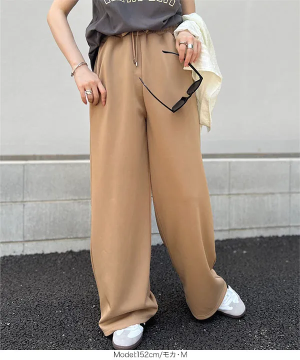 ウエストリボンピンタックワイドパンツ [M4098] - レディース