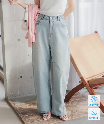 接触冷感カーブデニムパンツ [M4106]