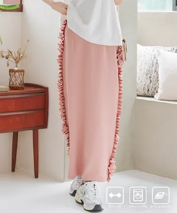 サイドフリルストレッチスカート [M4109]