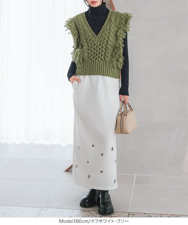 裏起毛 ] アイレットヘムスウェットスカート [M4140]| BLACK FRIDAY