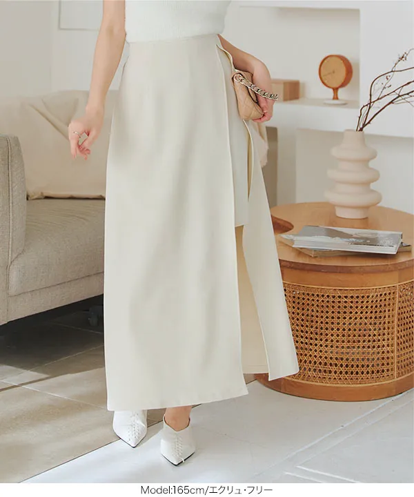 レイヤードスリットスカパン [M4147] - レディースファッション通販