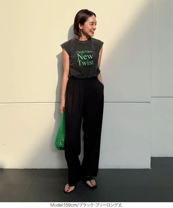春名亜美さんコラボ ]選べる3丈リネンライクタックパンツ [M4154