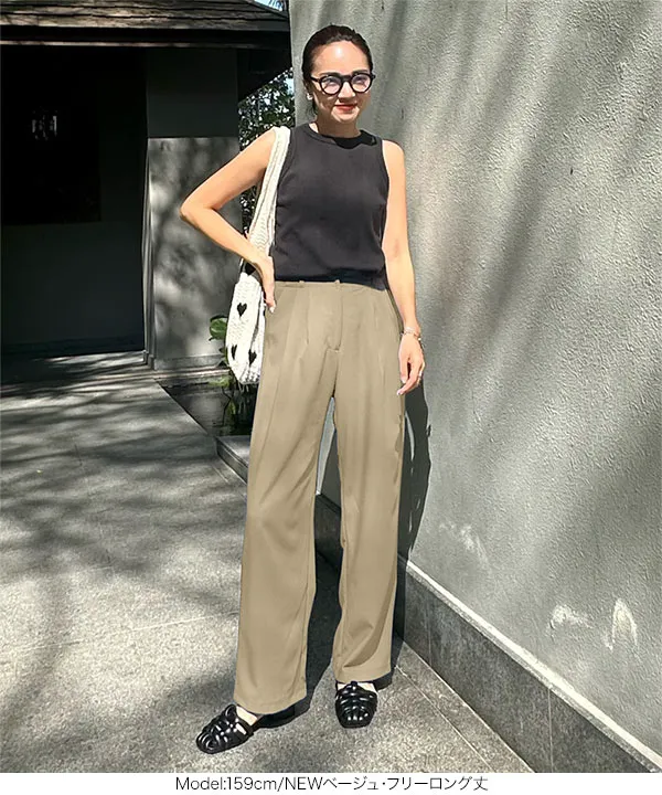 春名亜美さんコラボ ]選べる2丈リネンライクタックパンツ [M4154