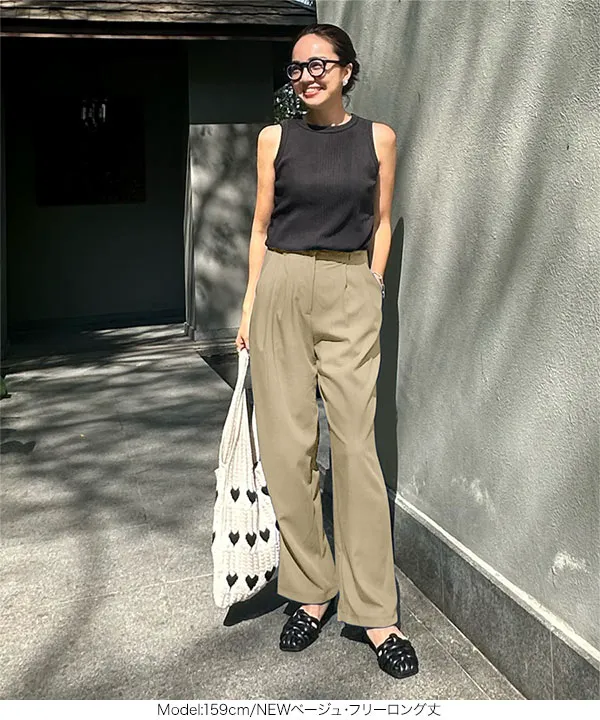 春名亜美さんコラボ ]選べる2丈リネンライクタックパンツ [M4154
