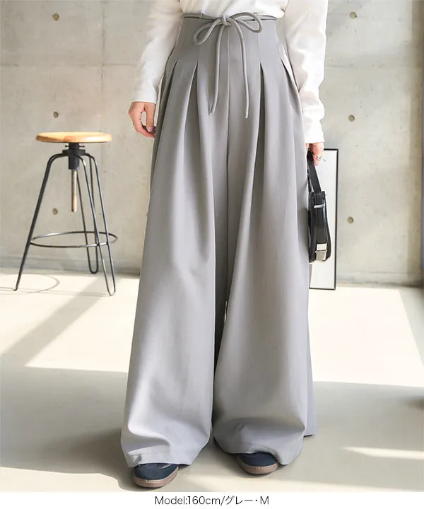 ハイウエストタックワイドパンツ [M4181]
