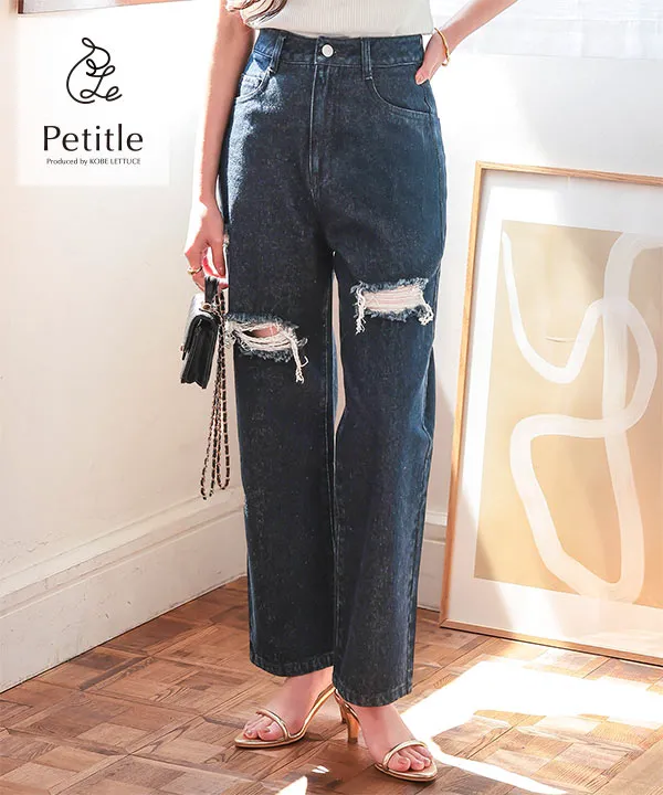Petitle / プチレ ] クラッシュデニムパンツ [M4187