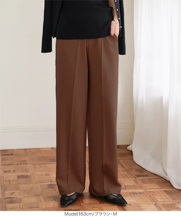 選べるサイズ 美脚ポンチワイドパンツ [M4190] - レディース