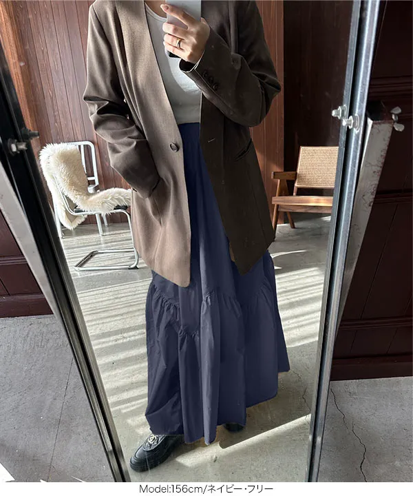 [ yuiさんコラボ ]バイアス切替えギャザースカート [M4191]