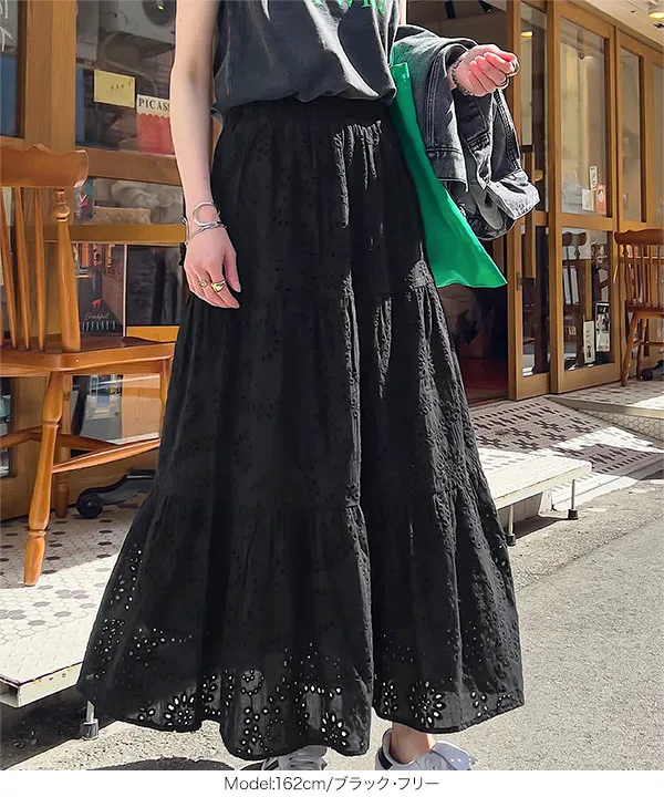 カットワークレーススカート [M4200] - レディースファッション通販