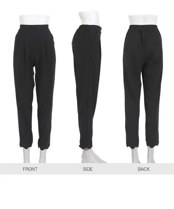 スカラップヘムカットジョーゼットパンツ [M4205]