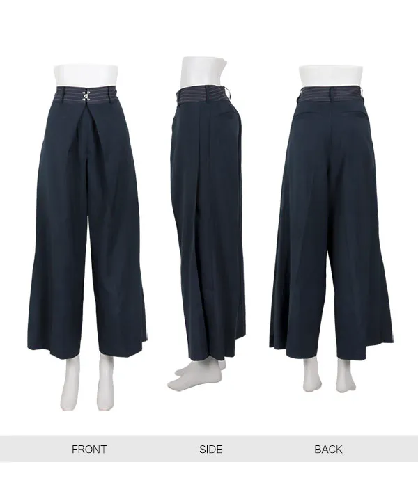 フロントホックデザインワイドパンツ [M4211] - レディース