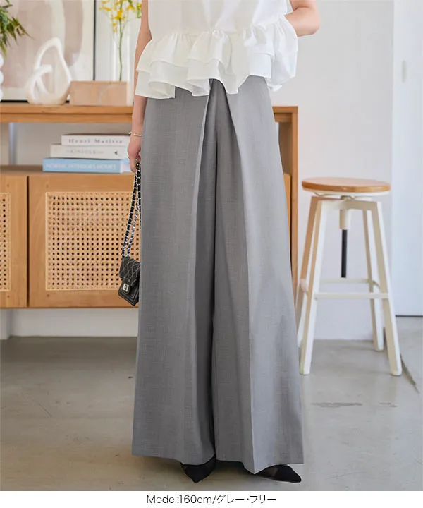 フロントホックデザインワイドパンツ [M4211]