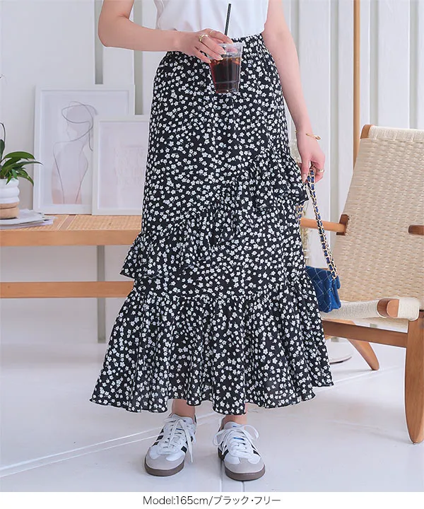 アシンメトリーフリルスカート [M4232]| SALE!! - レディース