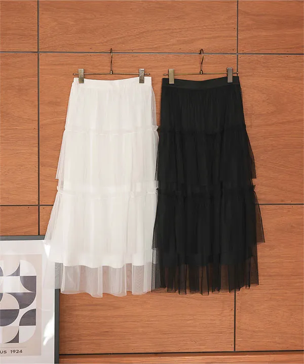 Petitle / プチレ ] チュールティアードスカート [M4234] - レディース