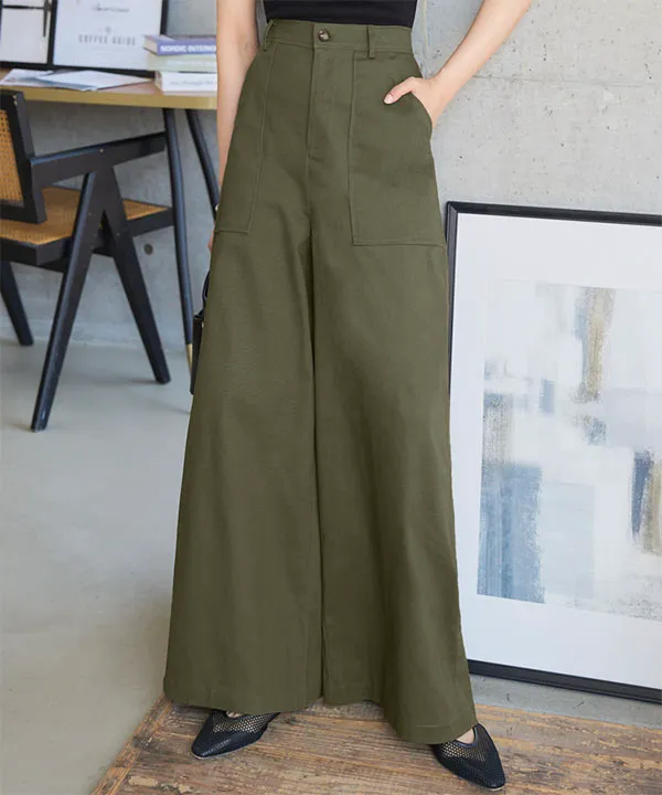 ベイカーワイドパンツ [M4243] - レディースファッション通販