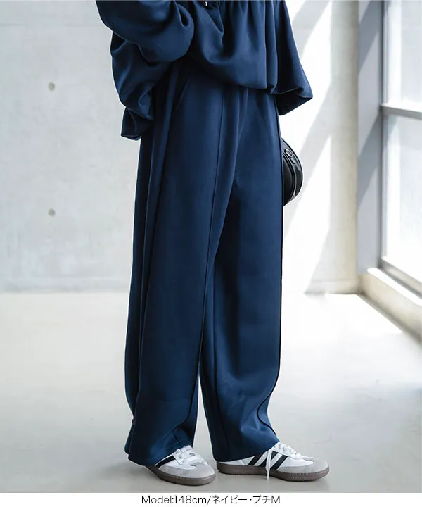 [ Petitle / プチレ ] 選べる2丈 ダイバー裾ボタン2wayワイドパンツ [M4249]