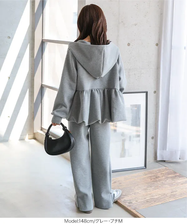 Petitle / プチレ ] 選べる2丈 ダイバー裾ボタン2wayワイドパンツ