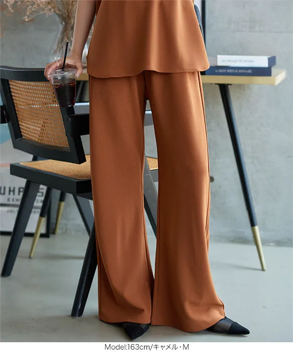 選べる5サイズ錯覚美脚ストレッチワイドパンツ [M4251] | 大好評につき
