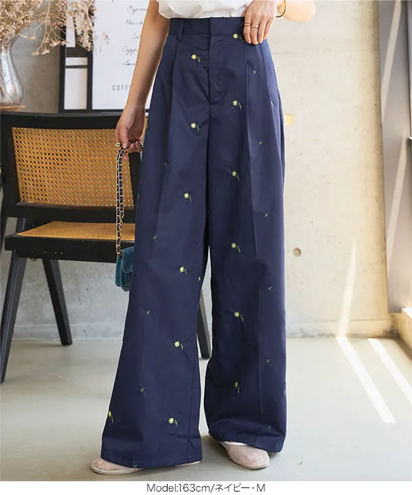 刺繍ワイドパンツ [M4253] - レディースファッション通販 神戸レタス