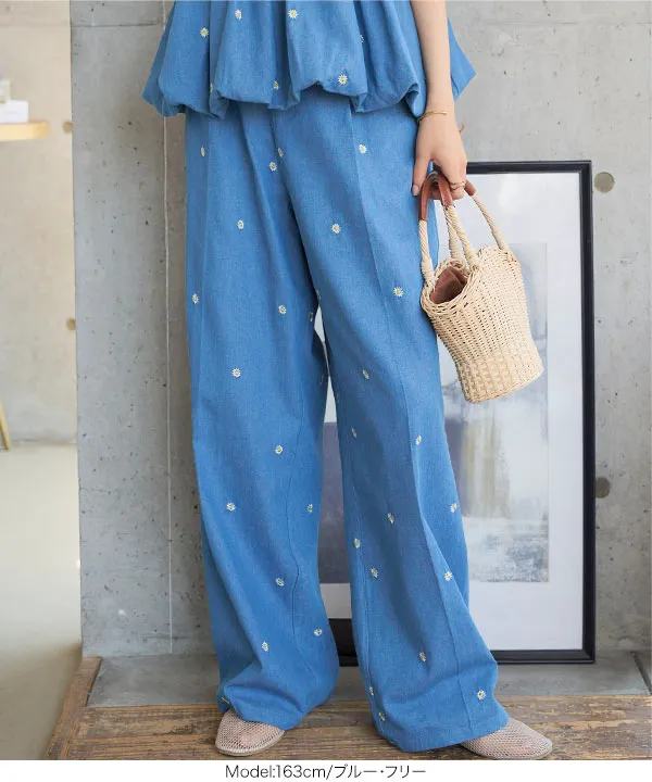 【美品✨ビブパンツ✨レディース L】ESTIVO ナイロン デニム パンツ 2ボタンクロスウエストデニムパンツ | レディースファッション