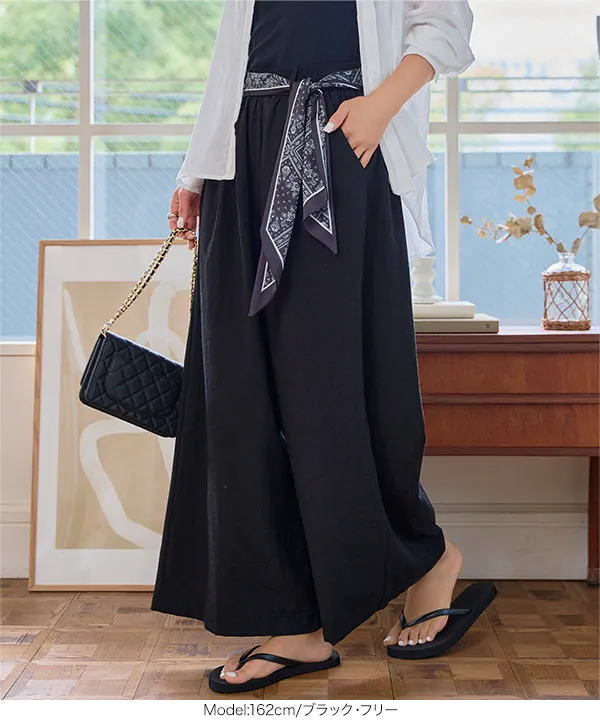 スカーフベルト付きワイドパンツ [M4274]
