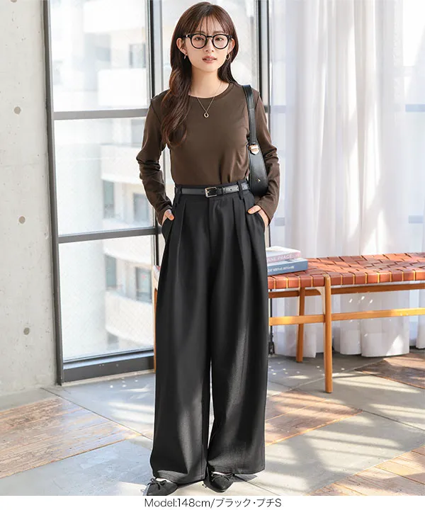 Petitle / プチレ ] 2タックワイドパンツ [M4276] - レディース