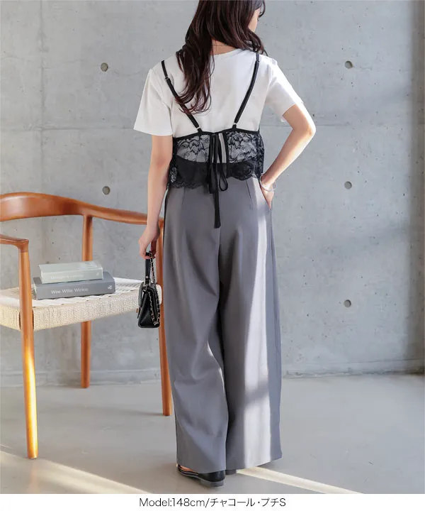 Petitle / プチレ ] 2タックワイドパンツ [M4276] - レディース