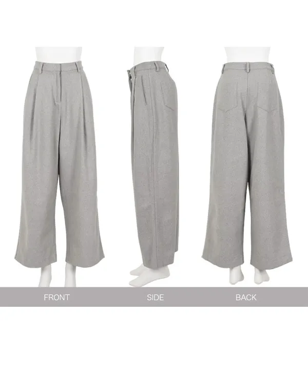 フェイクウールタックワイドパンツ [M4278] - レディースファッション
