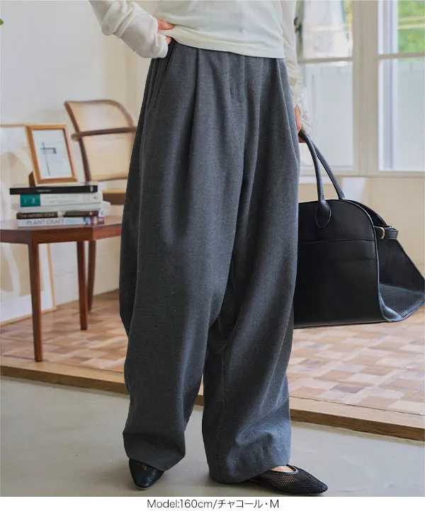 フェイクウールタックワイドパンツ [M4278] - レディースファッション