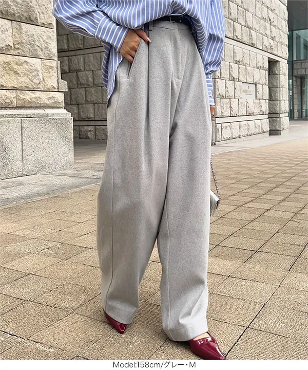 フェイクウールタックワイドパンツ [M4278] | SALE！ - レディース