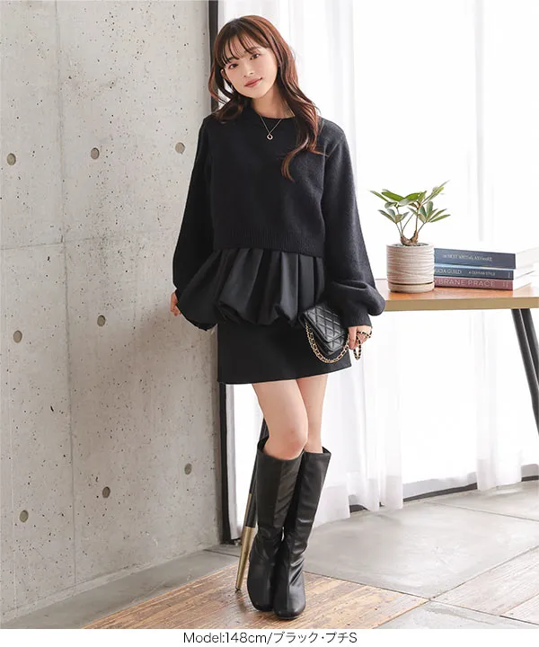 Petitle / プチレ ] フェイクウールミニスカパン [M4279] - レディース