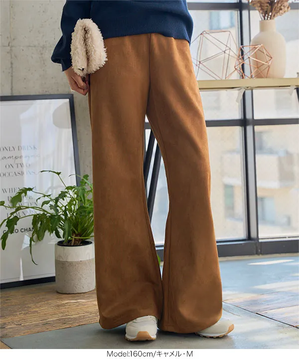 選べる3サイズ錯覚美脚ポンチスエードパンツ [M4292] - レディース