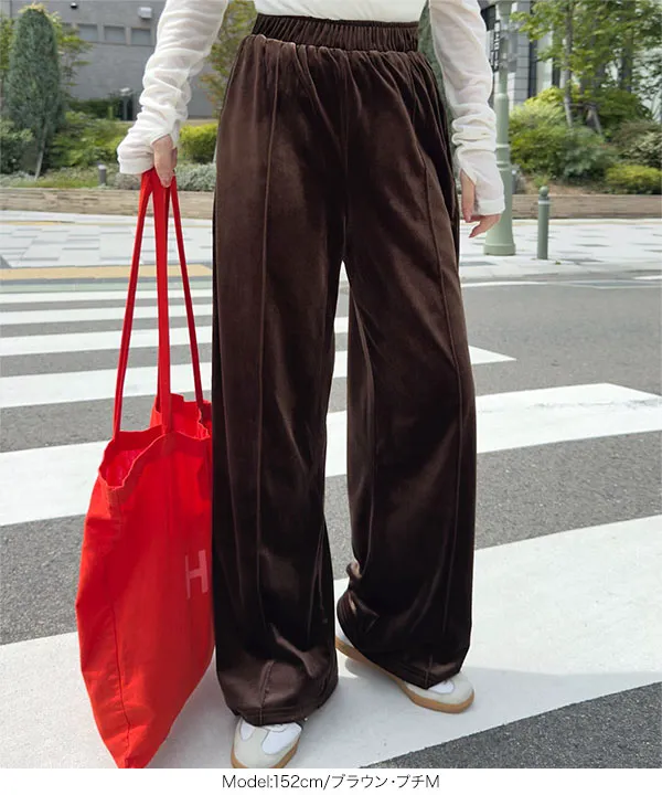 センターシームベロアワイドパンツ [M4293]