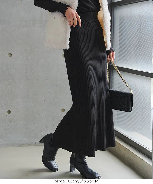 着痩せリブニットスカート [M4296] - レディースファッション通販 神戸