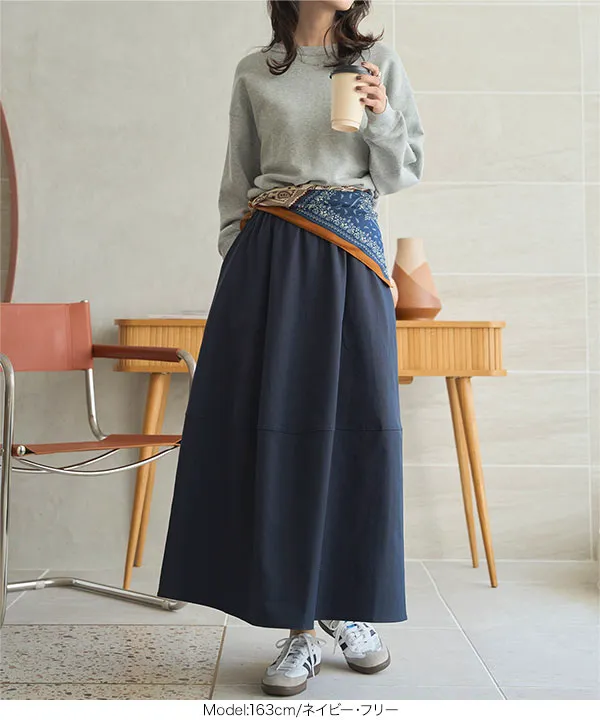 スカーフ付き切替フレアスカート [M4298]