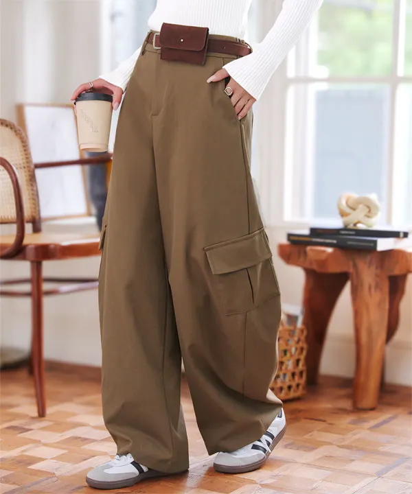ミニポーチベルト付きカーゴカーブパンツ [M4301] - レディース