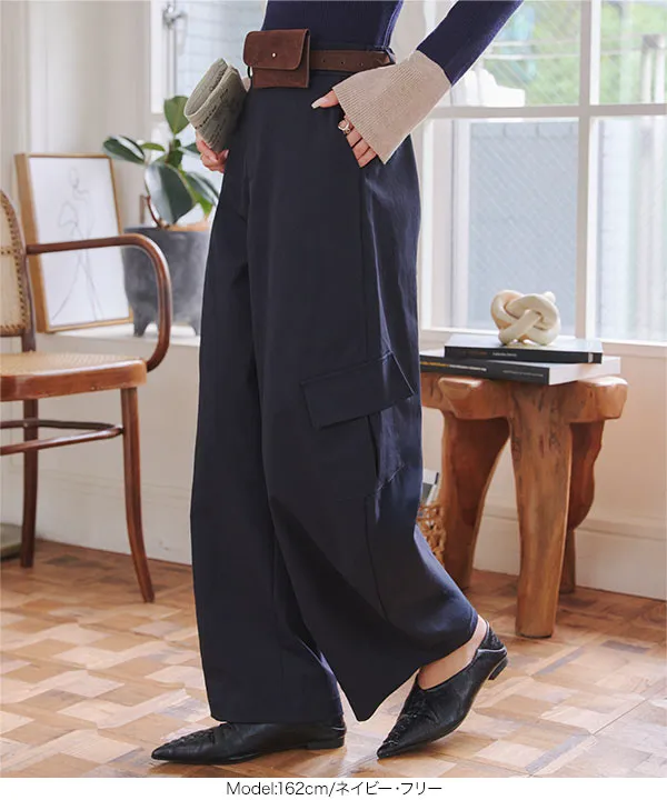 ミニポーチベルト付きカーゴカーブパンツ [M4301] - レディース
