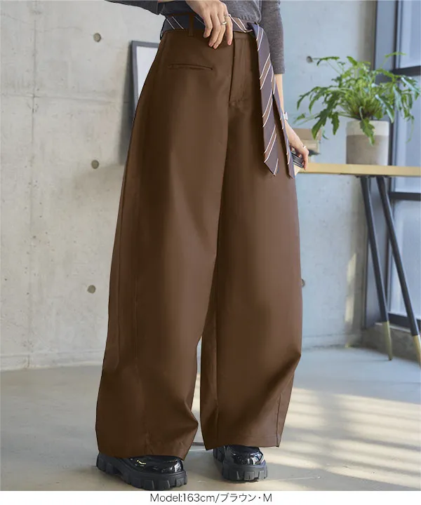 ネクタイ風ベルト付きカーブパンツ [M4302]