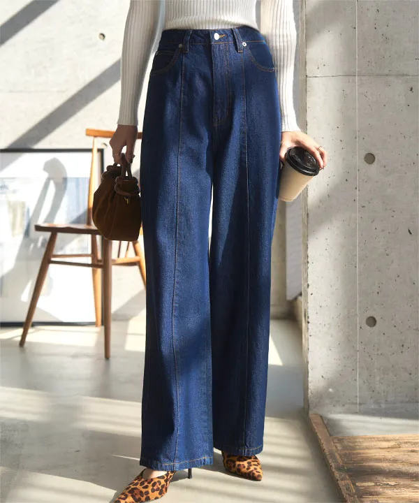 ウエスト調整OK骨格ウェーブさんデニムパンツ [M4306] - レディース