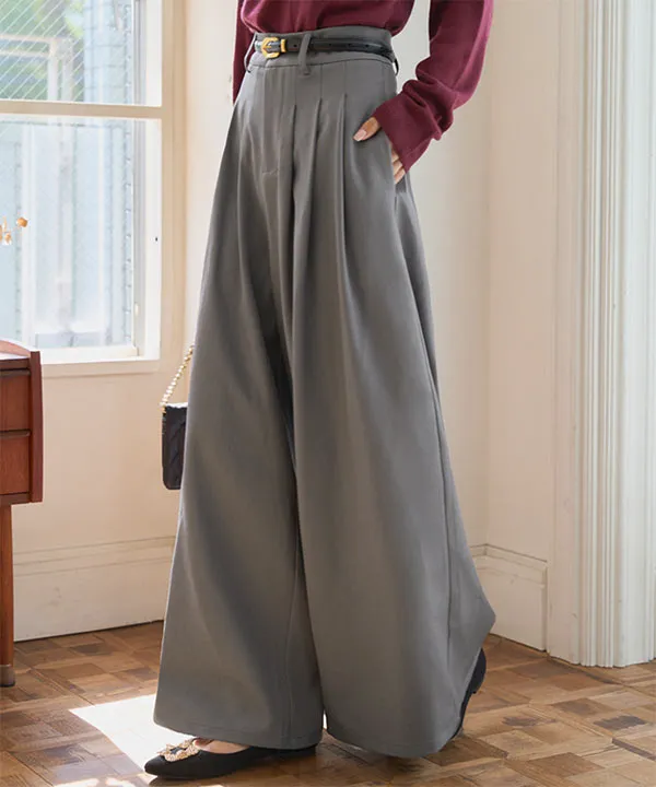 ウエストタックスーパーワイドパンツ [M4307] - レディース