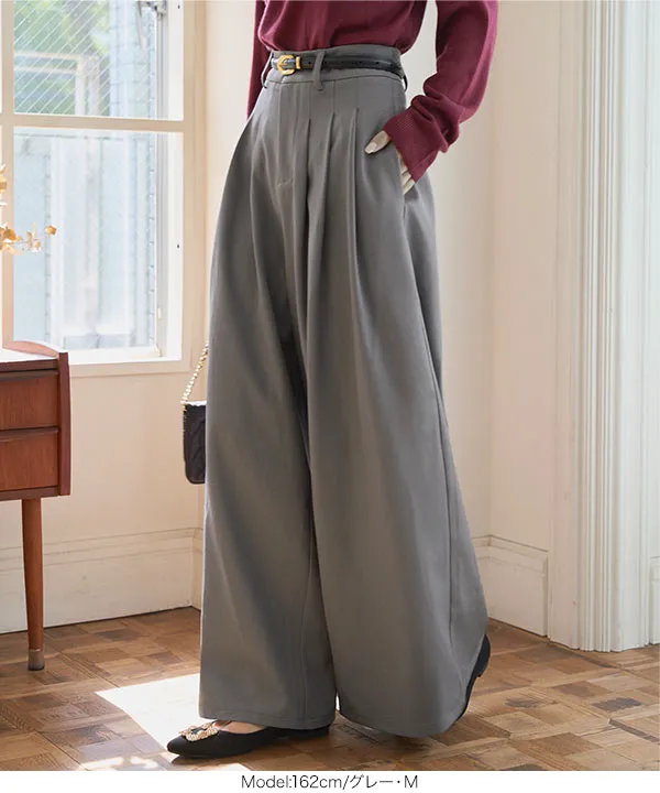 ウエストタックスーパーワイドパンツ [M4307] - レディース