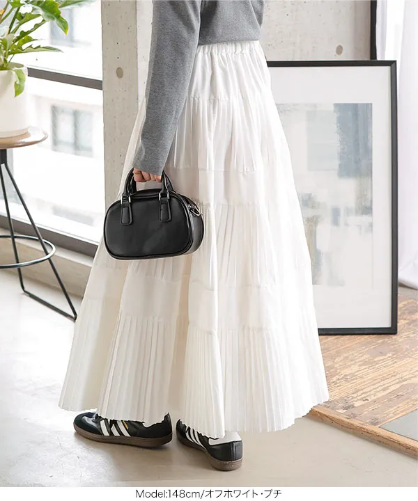 Petitle / プチレ ] タフタプリーツスカート [M4319] - レディース